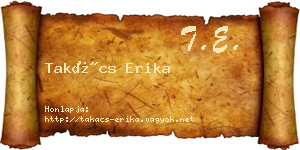 Takács Erika névjegykártya